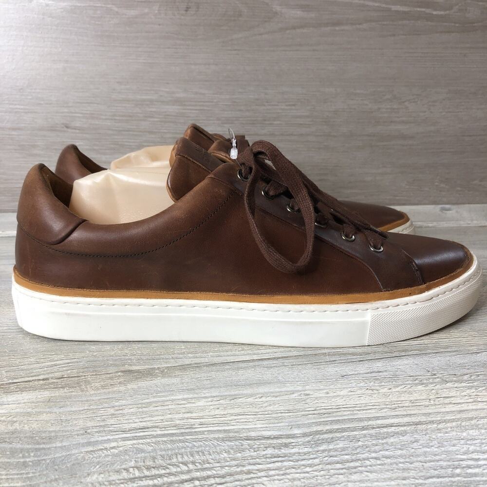 Men's SNEAKERS Allen Edmonds Flynn Leather - BROWN/ COGNAC - Size 12 D